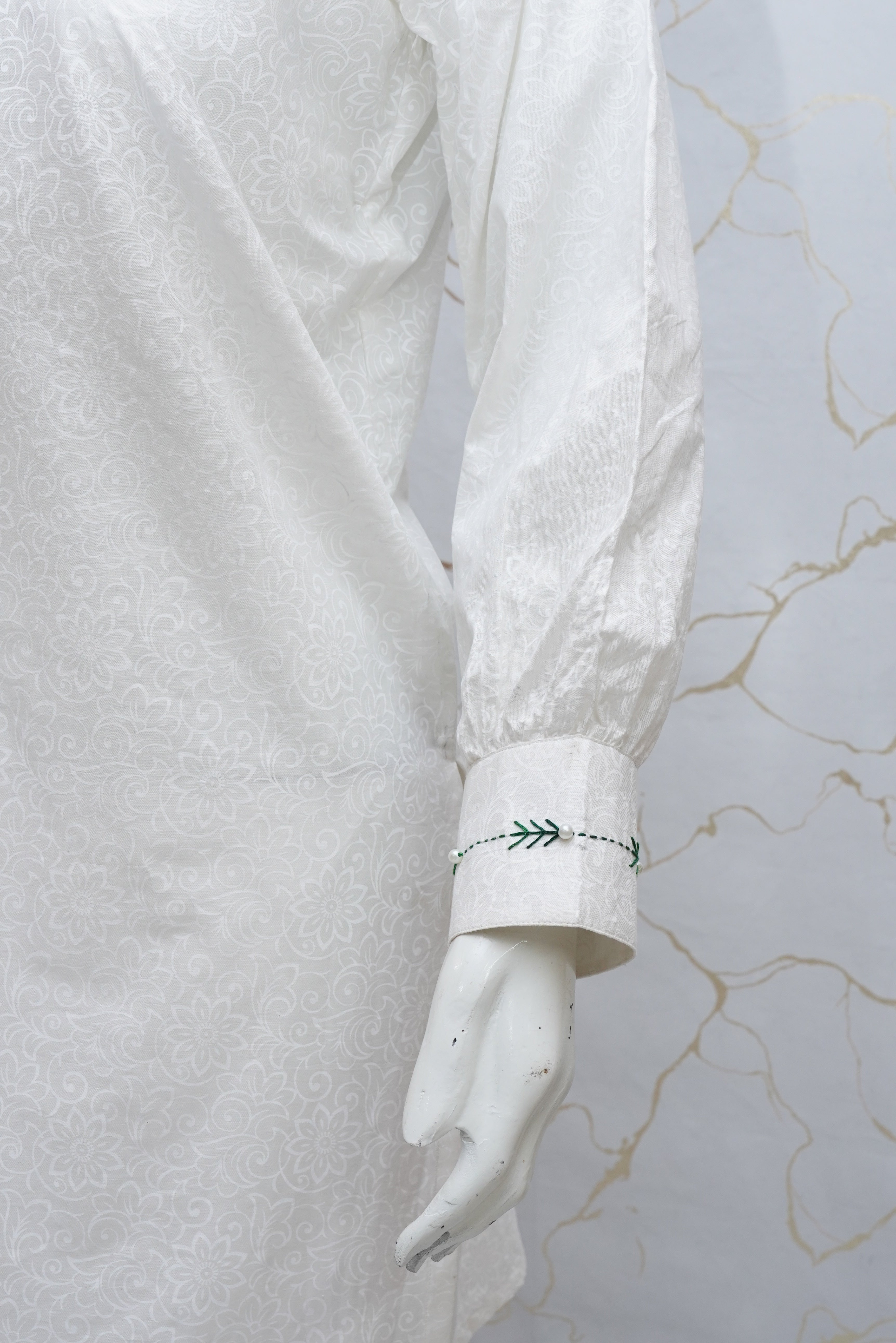 Nafasat Solid Hand Embroidered Cotton Stitched 2 Piece